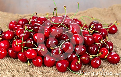 Close up of pile of cherries Stock Photo